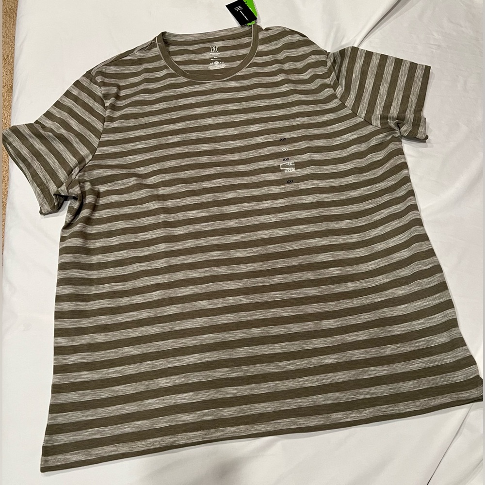 NWT INC International Concepts Crew Neck Short Sleeve Striped Casual Tee…